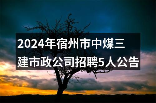 2024年宿州市中煤三建市政公司招聘5人公告 图片