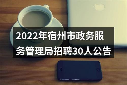 2022年宿州市政务服务管理局招聘30人公告 图片