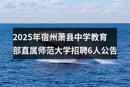 2025年宿州萧县中学教育部直属师范大学招聘6人公告 图片