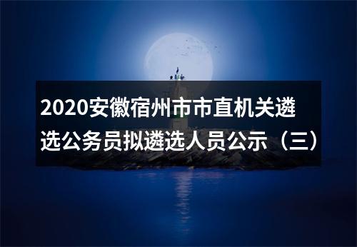 2020安徽宿州市市直机关遴选公务员拟遴选人员公示（三） 图片