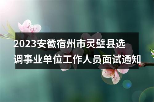 2023安徽宿州市灵璧县选调事业单位工作人员面试通知 图片
