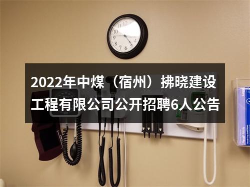 2022年中煤（宿州）拂晓建设工程有限公司公开招聘6人公告 图片