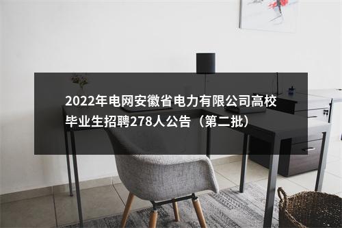 2022年电网安徽省电力有限公司高校毕业生招聘278人公告（第二批） 图片