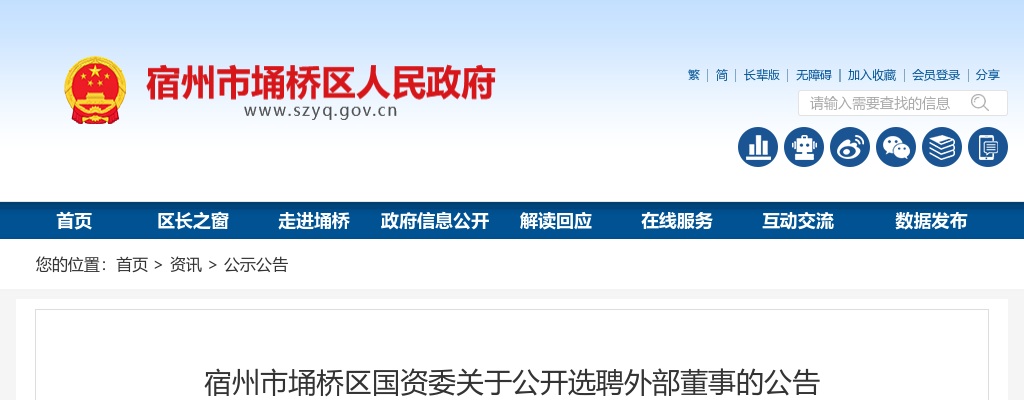 2024年宿州市埇桥区国资委招聘10人公告 图片